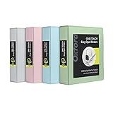 Oxford 3 Ring Binders, 2 inch ONE-Touch Easy Open D Rings, 3-Sided View Binder Covers, Binders for School, Xtralife Hinge, Non-Stick, PVC-Free, Natural Pastel, 530-Sheet Capacity, 4 Pack (79923)