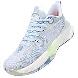 Beita High Upper Basketball Shoes for Men Sneakers Breathable Sports Shoes Anti Slip, White Blue, 8