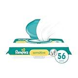 Pampers Baby Wipes Sensitive, Water Based Baby Wipes, Hypoallergenic and Unscented Baby Wipes, 56 Wipes Total (1 Flip-Top Packs)