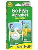 School Zone Go Fish Alphabet Game Cards: Preschool, Kindergarten, 1st Grade, ABC's, Matching, Uppercase and Lowercase Letters, Word-Picture Recognition, Animals, Ages 4+, Packaging May Vary