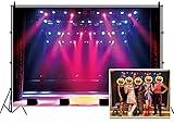 Leyiyi 9x6ft Stage Spotlight Backdrop Concert Live Plateform Banner Gloomy Night Scenic Background Superstar Drama Play Music Show Kids Birthday Adults Vlogger Portrait Studio Prop Vinyl Wallpaper