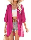 Yekaty Summer Cardigans for Women Lightweight Casual Pink Kimono Light Jackets Vacation Must Haves 2025