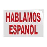 Decal Stickers Multiple Sizes Hablamos Espanol Red Industrial Vinyl Safety Sign Label Foreign Languages 7x5Inches