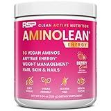 RSP NUTRITION AminoLean Pre Workout, Clean Energy with No Jitters, Tingles or Crash, Vegan Friendly with Added Biotin for Hair, Skin, Nails, Berry Elixir, 30 Servings