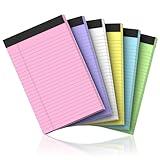 6 Pack Note Pads 5 x 8 Inch Colored Small Legal Pads 5 x 8 Pink Notepad Perforated Writing Pads Lined Paper Pads of Paper College Ruled Paper 30 Sheets Notebook To Do List for School, Office, Home