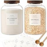 CZSZYGHBAO 2 PCS Large Glass Jar with Airtight Lid, Glass Food Storage Jars for Tea,Spice,Cereal, Egg,Flour,Coffee and More(70 FL OZ/2000 ml)