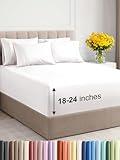 Extra Deep King Sheet Set - 6 Piece Breathable & Cooling Sheets - Hotel Luxury Bedding Set w/18-24 Inch Extra Deep Pockets - Easy Fit - Super Soft, Wrinkle Free and Comfy - Antique White, King Size