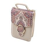 Generic Red Ethnic Patterned Cream Color Vertical Women's Hand and Shoulder Bag, Infusing Your Ensemble with Vibrant Sophistication and Artisanal Flair