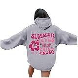Palm Puff Hoodie Back To School Clothes for Teen Girls Preppy Clothes Cute Hoodies Hoodies for Teen Girls Graphic Hoodies Aesthetic Clothes Y2k Hoodie Girls Sweatshirt Gray Small