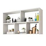 WOOOFA Wall Mountable Cube Storage Organizer, Floating Shelf for Curio/Collectible/Book/Wine, 7 Compartments Trinket Shelf, Wood Knick Knack Shelf for Home, Office, Bedroom, Living Room, Kitchen