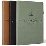Graceful By Design Bible Verse Mapping Journal - Vegan Leather - Premium Bible Study Journaling Kit - Christian Gift for Father's Day (Camo Green)