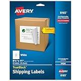 Avery Full-Sheet Printable Shipping Labels, 8.5" x 11" Customizable Stickers, White, 25 Blank Mailing Labels, Great for Mailing, Shipping, Organizing, and More (8165)