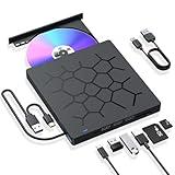 External CD/DVD Drive for Laptop, 7 IN 1 USB 3.0 Portable DVD Player, CD ROM Burner Writer, External Disk Drive, Optical Drive Compatible with Laptop, PC, MacBook, Windows, Mac, Linux OS (7 IN 1)