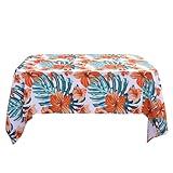 Eternal Beauty Outdoor Tablecloth Rectangle SpillProof Table Cloth for Spring Summer Patio Picnic Tables,60X 84” (Orange Flower)