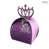 Misright Paper Candy Favor Boxes, 25pcs/pack Crown Laser Cut Hollow Favors Gifts Chocolate Candy Boxes