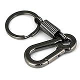 maycom Retro Style Simple Strong Carabiner Shape Keychain Key Chain Ring Keyring Keyfob Key Holder (Black)