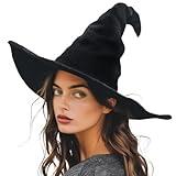gagift world Witch Hat, 18IN Wizard Hat for Adults and Teens Novelty Cosplay Accessories for Halloween Costume Party Christmas Masquerade Carnivals (Black)