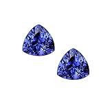 Wixine 2Pcs Beautiful Blue Tanzanite 10mm Stunning Trillion Cut Loose Gemstone