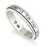 Judaism Jewelry 925 Sterling Silver Spinner Ring, Shema Ring for Women, Holy Land Gifts, Israeli Hebrew Kabbalah Bible Blessing Ring Rare Men's Jewish Jewelry for Women