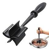 Upgrade Meat Chopper, Heat Resistant Meat Masher for Hamburger Meat, Ground Beef Smasher, Nylon Hamburger Chopper Utensil, Ground Meat Chopper, Non Stick Mix Chopper, Mix and Chop Potato Masher Tool