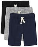 The Children's Place boys French Terry Casual Shorts, Black/Smoke Gray/New Navy 3 Pack, Medium US