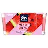 Glade Candles, Wonder Melon Limited Edition, Fragrance Infused with Essential Oils, 8.16 oz Total, 2 Pack