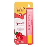 Burt’s Bees Lip Milk, Daily Moisturizer for Lips, Sweet Strawberry, Vitamin Enriched Lip Balm with Almond Milk and Jojoba Oil, Hydrating for Softer Lips, 1 Tube, 0.34 Fl Oz