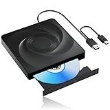External CD/DVD Drive for Laptop External DVD Drive, DVD Player Portable CD Reader for Laptop, CD Burner Compatible with PC Windows 11/10//7 Linux Mac OS