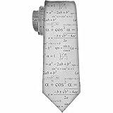 Yekiua Mathematics Men's Tie Math Mathematical Formulas Formal Business Wedding Neckties Ties For Men Black White
