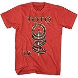 Toto Music IV Album Cover Mens Short Sleeve T Shirt 80s Classic Rock Vintage Style Graphic Tees Red Heather