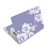 HYUTOTA Laptop Skin Sticker Decal,12" 13" 13.3" 14" 15" 15.4" 15.6 inch Personalized Laptop Vinyl Skin Sticker Cover Art Decal Universal Protector Notebook PC Cover Case (Blue Flowers)