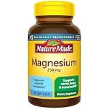 Nature Made Magnesium 250 mg, Magnesium Supplement for Muscle, Heart, Bone and Nerve Support, 90 Softgels, 90 Day Supply