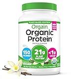 Orgain Organic Vegan Protein Powder, Vanilla Bean - 21g Plant Protein, 4g Prebiotic Fiber, No Lactose Ingredients, No Added Sugar, Non-GMO, For Shakes & Smoothies, 2.03 lb (Packaging May Vary)