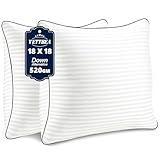 Yettbea Throw Pillows Insert, 18'' x 18'' Set of 2, Decorative for Couch, Sofa or Bed with Premium Down Alternative Filled, White