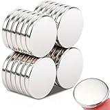 Keukenket 20x3mm Strong Neodymium Magnet,25Pcs Rare Earth Magnets Round Disc Magnets Heavy Duty, Small Round Refrigerator Magnet for Craft Office Whiteboard,Dry Erase Board,Tool Organization