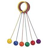 Champion Sports Skip Ball Ankle Toy for Kids, Pack of 6, Assorted Colors - Durable Hopper / Swingball Set with 18-Inch Cord, 5.5-Inch Diameter Ankle Ring - Fun Jumper and Exercise Equipment
