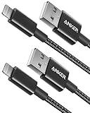 Anker USB A to Lightning Cable(3.3FT, 2Pack), MFi Certified Nylon USB to Lightning Cord for iPhone 14/13/12/11 Pro/11/XS MAX/XR/8/7/6s Plus Cable(Black)