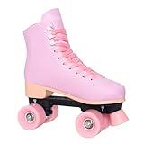 Nattork Roller Skates for Women Outdoor Indoor Four-Wheel Fun Fashionable Roller Skates for Men Girls Boys Pink