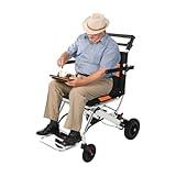 Eleeferri Foldable Transport Wheelchair for Adults, Ultra Lightweight Folding Wheel Chair Portable Adult Stroller for Disability Travel Transport Wheelchairs for Seniors, Elderly Support 352lbs