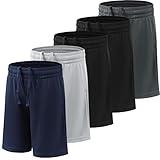 BVNSOZ Boy's Basketball Shorts Youth Boy's Active Athletic Performance Soccer Shorts with Pockets&Elastic Waistband Moisture Wicking Short for Boys