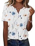 Zeagoo Shirts for Women Short Sleeve Floral Blouses 2025 Fashion Summer Clothes Business Work Dress Shirts