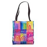 Colorful Abstract Watercolor Print Tote Bag