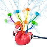 2-in-1 Water Sprinkler Toys for Kids and Aldult,Outdoor Garden Lawn Watering Toys with Water Tentacles,Attaches to Garden Hose,Summer Spray Water Fun Toys (Flamingo)