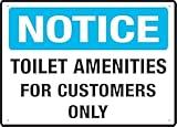 Notice Toilet Amenities For Customers Only Outdoor, Rust Free Aluminum 12x8 Inches,Yard Sign For Home, Business, Driveway Alert