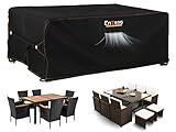 Enzeno Patio Furniture Set Cover Waterproof, Outdoor Dining Coffee Table Chair Covers Rectangular, Heavy Duty Outside Weatherproof Sectional Set Covers for Protection 74" L x 47" W x 28" H Black