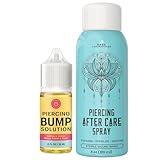 BASE LABORATORIES Piercing Aftercare Kit: Keloid & Piercing Bump Solution Oil(15ml) + Piercing Aftercare Spray (4oz) - for Keloid Bump Removal & Cleansing Soothing Piercings Before & After