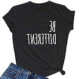 LOOKFACE Women Cute T Shirt Junior Tops Teen Girls Graphic Tees Black X-Large