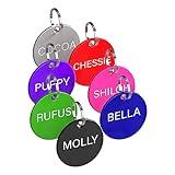 Pet ID Tag Custom for Dog Cat Personalized | Many Shapes and Colors to Choose from | Made in USA | Strong Anodized Aluminum (Small, Round)