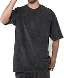 Oversized T-Shirts for Men Vintage Cotton Tee Crew Neck Short Sleeve Tops Men's Loose Fit Casual Fashion Shirt