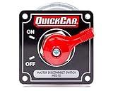 QuickCar Racing Products 55-010 Red 2-1/2" High x 2-1/2" Wide Handle Battery Master Disconnect Switch with Black Mounting Panel
